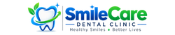 SmileCare Dental Clinic logo with blue and green tooth symbol.